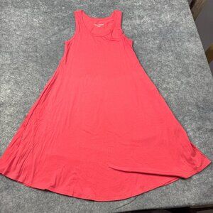 Soft Surroundings Dress Womens S Pink Sleeveless Sundress A Line Shift Pockets